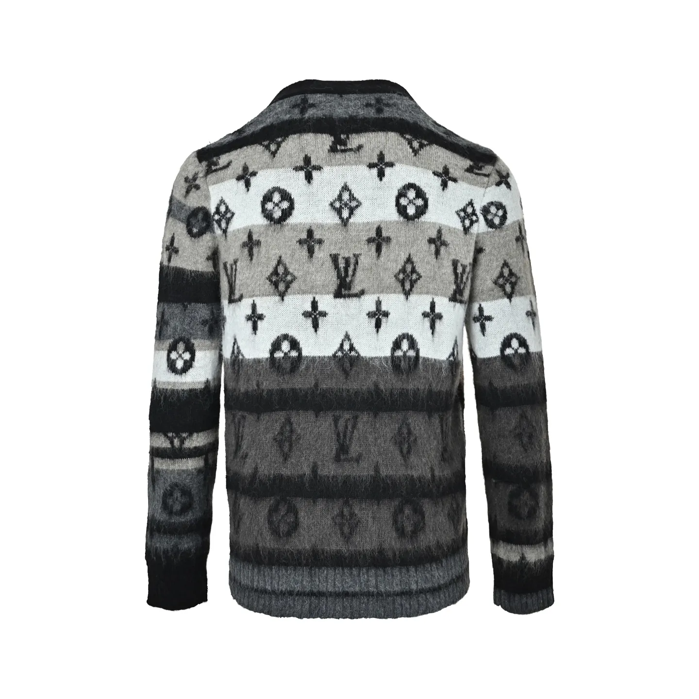 Louis Vuitton/Louis Vuitton contrasting jacquard mohair cardigan